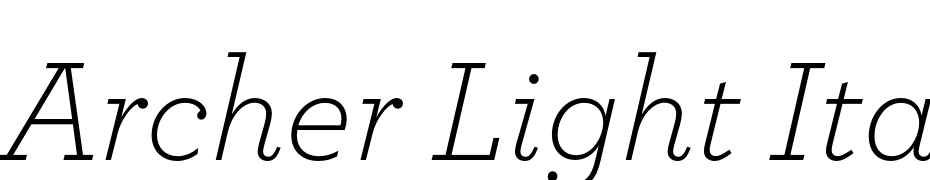 Archer Light Italic Scarica Caratteri Gratis
